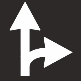 Resim İsg Tabelam 40x40cm/kompozit/Ileri ve Sağa Dönen Ok Boyama Şablonu 