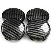 Resim Dashanshop 4 Adet 60mm Aluminyum Ve Reçineli 3d Karbon Fiber Jant Kapağı Toz Geçirmez Siyah Set 