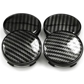 Resim Dashanshop 4 Adet 60mm Aluminyum Ve Reçineli 3d Karbon Fiber Jant Kapağı Toz Geçirmez Siyah Set 