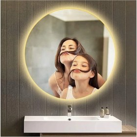 Resim Global Led Mirror 70X70 Ledli Ayna Banyo Aynası Günışığı LED 70 cm 