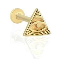 Resim Cherry By Özkonak Piramit Göz Tragus Piercing Sarı 