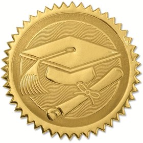 Resim Kabartmalı Mezuniyet Kapağı ve Diplom Altın Folyo Sertifika Mühürleri, 5.08 cm, Kendinden Yapışkanlı, 100 Adet, Sertifikalar için Kabartmalı Mühürler, Okul, İş, Diploma için Başarı Ödülü Etiketleri 