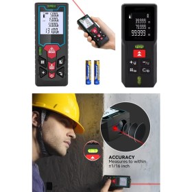 Resim Stilmax Lazerli Mesafe Ölçüm Cihazı 60MT Lazermetre Akıllı LCD Dijital Ekranlı Çift Terazili Mesafe Ölçer 
