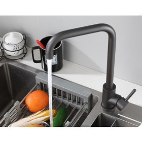 Resim Sardıcı Siyah L Borulu Mutfak Bataryası Musluğu 