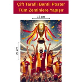 Resim Kupa 2025 Poster, Çift Taraflı Bantlı, Tüm Zeminlere Yapışır, 15 X 21 Cm . 