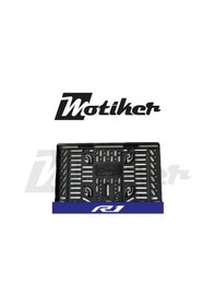 Resim Pleksi Plakalık Lacivert Üstüne Beyaz R1 Yazılı Tasarımlı Motosiklet Plakalık Modeli 