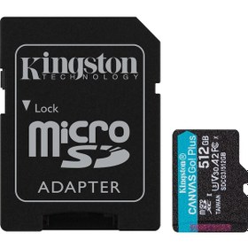 Resim Kingston Canvas Go Plus SDCG3/512GB 512GB DXC 170R A2 U3 V30 Hafıza Kartı + Adaptör 