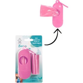 Resim Bamm Bamm Çanta Boy Kirli Bebek Bezi Çöp Poşeti ve Taşıma Çantası (Pembe) 