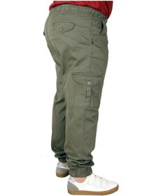 Resim Mode Xl Büyük Beden Erkek Keten Kargo Jogger Valencia 21911 Haki 001 