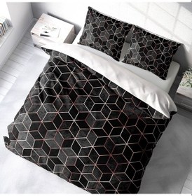 Resim Monohome Gold Cube 3D Pamuk Saten Çift Kişilik Nevresim Takımı Çok Renkli 