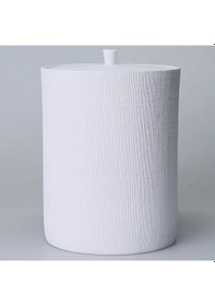 Resim By Selim Linen Beyaz 5 Parça Polyester Banyo Seti Beyaz 