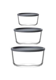 Resim Round Nemostore Saklama Kabı Antrasit 380-800-1490 Cc 3 Lü Takım Karışık 