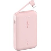 Resim Belkin BoostCharge Powerbank, Entegre Type-C Kablolu 10K PD 20W, Pembe 