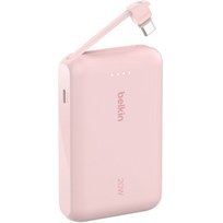 Resim Belkin BoostCharge Powerbank, Entegre Type-C Kablolu 10K PD 20W, Pembe 