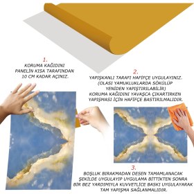 Resim Tink Kendinden Yapışkanlı Mavi Mermer Desenli Pvc Panel 41x62 Cm 4 Adet 1 M² 