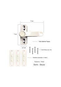 Resim Pvc Pencere Emniyet Çocuk Güvenlik Kilidi Düğmeli Metal Beyaz 