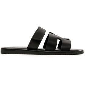 Resim The Sandals Factory Black Sandalet Erkek M7897 The Sandals Factory Leather Upper Sandals Black 