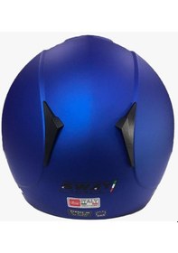 Resim Sway 715 Şeffaf Vizörlü Yarım Motosiklet Kaskı Mavi 