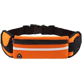 Resim Hombey Spor Bel Çantası, Su Şişesi Tutucu, Akıllı Telefon Cepi, Yansıtıcı Bantlı, Kadın Erkek Uyumlu, Koşu Bisiklet Turizm İçin Turuncu Nilon Bel Çanta Çok Renkli 