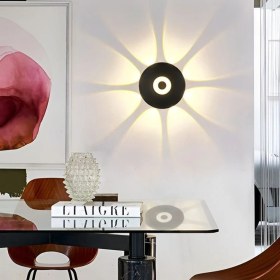Resim Full Reyon Modern Tasarım Dekoratif Işık Desenli 7 Watt LED Armatür 3000K Gün Işığı Iç ve Dış Mekan LED Aplik 