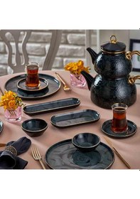 Resim Neva N3163 Bitter Gülriz 26 Prç Kahvaltı Takımı Siyah 