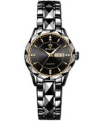 Resim Sones Fngeen S230 Erkek Pointer Olmayan Kuvars Saat Beyaz Çelik Siyah Yüzey 