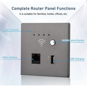 Resim Mufunye Duvar Gömülü 300m Wifi Ap Router - Usb Şarjlı Soket, Gri 