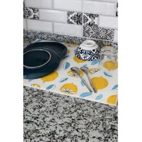 Resim Tekno Trust Silikon Baskılı Bulaşık Kurutma Matı 46 X 36 Cm Kurulama Bezi Örtüsü Limon 36 X 46 Cm Beyaz 