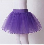 Resim Mor Çocuk Kız Bale Dans Tutu Etek Temel Klasik Elastik Bel 4 Katmanlar Örgü Tül Etek Çocuk Bale Uygulama Leotard Dans Elbise Mor 