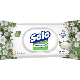 Resim Solo Beyaz Sabun Kokulu Islak Mendil 90 Yaprak Tekli 