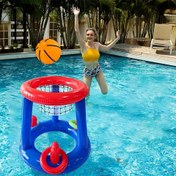 Resim Havuz Partileri İçin Kolay Kullanımlı Şişme Basketbol Halkası Seti - Dayanıklı PVC, Mavi, Aile Eğlencesi & Açık Hava Dinlenmesi İçin Mükemmel 