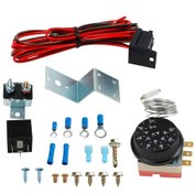 Resim 12v 60a Araba Ayarlanabilir Elektrikli Fan Soğutma Kontrol Rölesi Sensörü Kablo Demeti Kiti 
