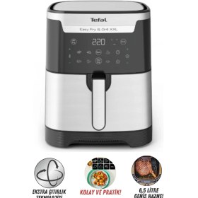 Resim Tefal Easy Fry & Grill & Xxl 6.5 L Hava ile Kızartma ve Izgara 2'si 1 Arada Yağsız Fritöz Airfryer + Onerous Mutfak Tartısı 