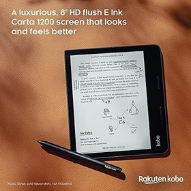 Resim Kobo Sage | eReader | Parlama yapmayan 8 inç HD dokunmatik ekran | su geçirmez | ayarlanabilir parlaklık ve renk sıcaklığı | mavi ışık azaltma | Bluetooth | WLAN | 32 GB bellek | Carta E Ink 