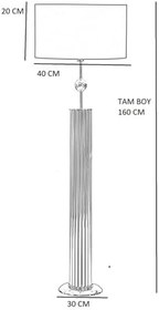 Resim vinner Lille Eskitme Üçlü Kare Kristal Detaylı Metal Lambader Gül Desenli VNRESKLILLELMBD016 