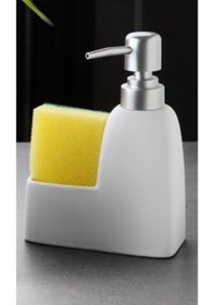 Resim Stonware Sıvı Sabunluk Beyaz Süngerlik Bölmeli 300ml 