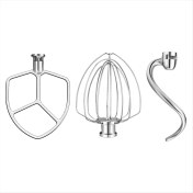 Resim Maggiei Kitchenaid 5,5-6 Qt Kase Kaldırmalı Stand Mikseri Için Paslanmaz Çelik Aksesuarlar, 6 Tel Çırpıcı, Çırpıcı ve Hamur Kancası Dahil (Yurt Dışından) 