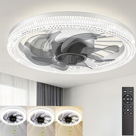 Resim Tavan Fanları Işıkla, Soket Fan Işık Ayarlanabilir Gömme Montaj Tavan Fanları Ile Işık Ve Uzaktan Kumanda, Modern Soket Fan Düşük Profil Tavan Fanı Ile Işık, 3 Renk Sıcaklığı Tavan Fanı Işık 