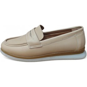 Resim Kadın Günlük Ortopedik Taban Rahat Ayakkabı Bej Bej 