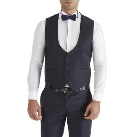 Resim Efor Slim Fit Saten Biyeli Lacivert Damatlık Smokin Yelek Y 120 Lacivert 