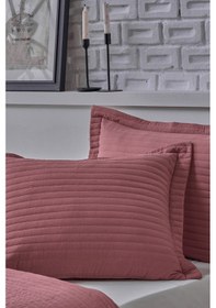 Resim Otto Yatak Örtüsü Çift Kişilik - Bordo 