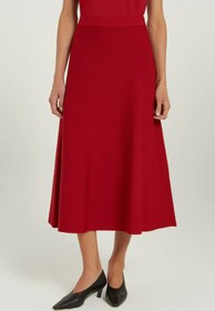 Resim Bordo Evaze Midi Etek - BORDO / XL 