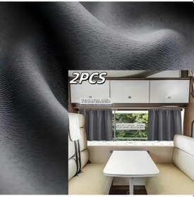 Resim Xuweiwei 76x60cm Karartma Rv Perdeleri 2 Adet Koyu Gri Çift Katlı Polyester Oturma Odası Yatak Odası Mutfak Banyo 