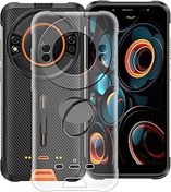 Resim KJYFOANI Ulefone Power Armor 16S için cep telefonu kılıfı, şeffaf, yumuşak silikon TPU koruyucu kılıf, 360° döndürülebilir cep telefonu halkası tutucu, darbeye dayanıklı cep telefonu kılıfı, Ulefone 