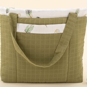 Resim Bebek Bakım Çantası - Koyu Fıstık Yeşili Muslin - Yeşil Tüy 