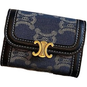 Resim Novahub Akordeon Geniş Kapasiteli Bozuk Para Tutucusu Cüzdan - Mavi Siyah, Pratik Kart Tutucusu Siyah 