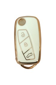 Resim babikamium Fiat Linea, Ducato, Boxer, Jumper Sıstalı Beyaz Oto Anahtar Kumanda Kabı Kılıfı Oto Anahtarlık 