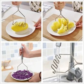 Resim Prokitchen Pratik 24 cm Lüks Paslanmaz Metal Patates Ezici | Patates Ezici Püre Yapıcı 