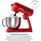 Resim Multichef Artisan Digital Ekran 7 Litre Döküm Stand Mikser Kırmızı 1800W 