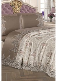 Resim Fransız Güpürlü Eylül Pike Takımı Cappucino (319694216) Cappuccino 